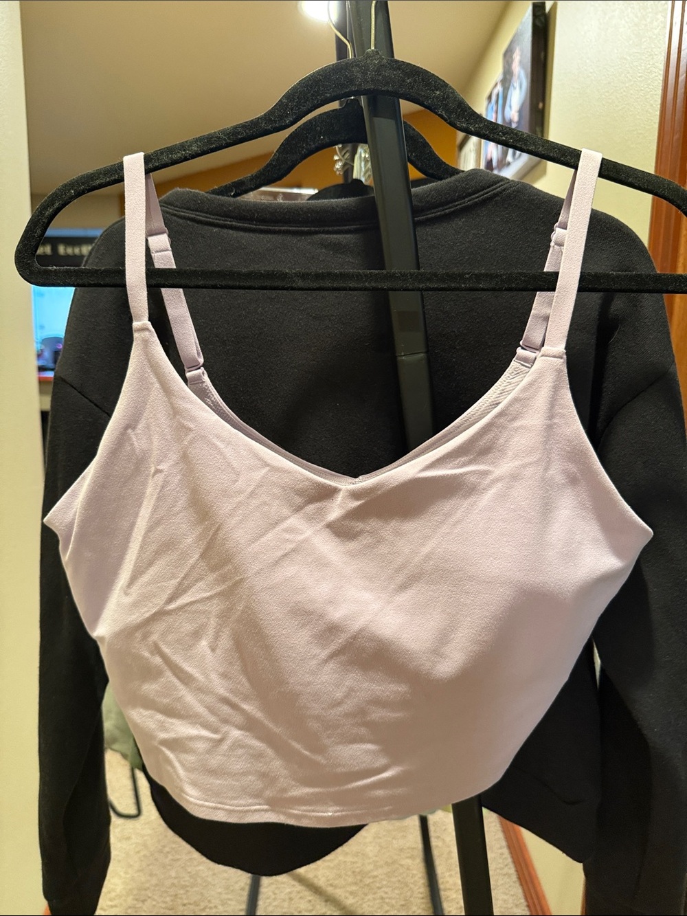 Athleta Light Lavender Cropped Tank with Adjustable Straps